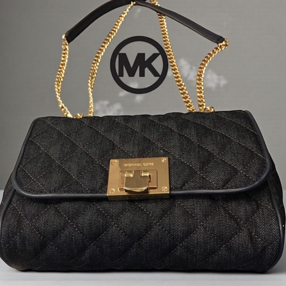 Authentic Michael Kors Dark Blue JEANS DENIM Handbag MSRP $348